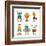 Set Of Cute Vintage Robots-Marish-Framed Art Print