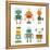 Set Of Cute Vintage Robots-Marish-Framed Stretched Canvas