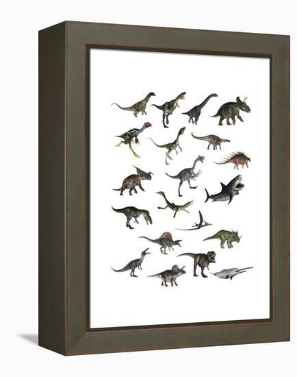 Set of Dinosaurs-null-Framed Stretched Canvas