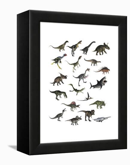 Set of Dinosaurs-null-Framed Stretched Canvas