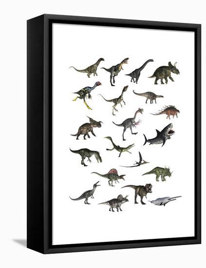 Set of Dinosaurs-null-Framed Stretched Canvas