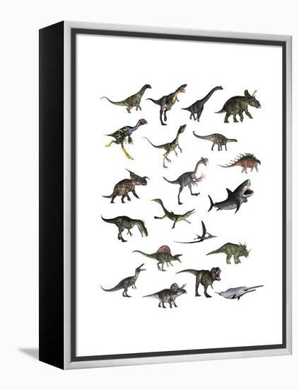 Set of Dinosaurs-null-Framed Stretched Canvas
