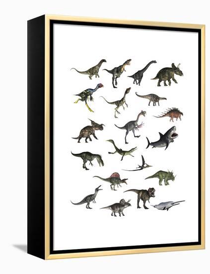 Set of Dinosaurs-null-Framed Stretched Canvas