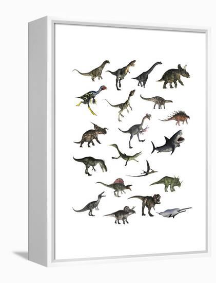 Set of Dinosaurs-null-Framed Stretched Canvas