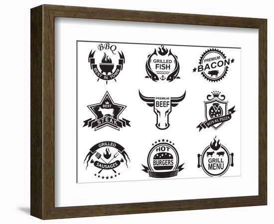 Set of Elements for a Restaurant Designs-Alexkava-Framed Art Print