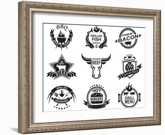 Set of Elements for a Restaurant Designs-Alexkava-Framed Art Print