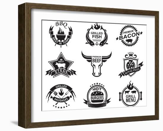 Set of Elements for a Restaurant Designs-Alexkava-Framed Art Print