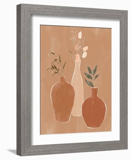 Set of Flower Vases-Ivy Green Illustrations-Framed Giclee Print