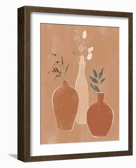 Set of Flower Vases-Ivy Green Illustrations-Framed Giclee Print