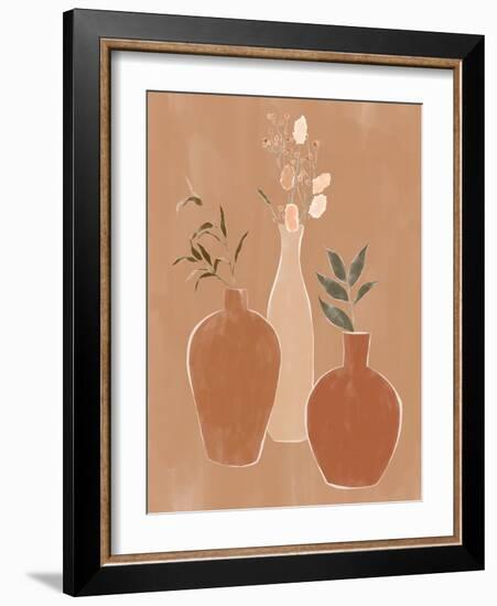 Set of Flower Vases-Ivy Green Illustrations-Framed Giclee Print
