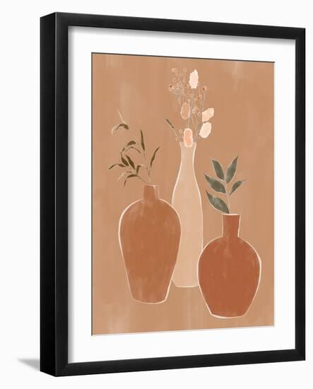 Set of Flower Vases-Ivy Green Illustrations-Framed Giclee Print