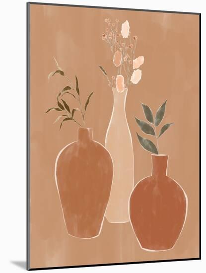 Set of Flower Vases-Ivy Green Illustrations-Mounted Giclee Print