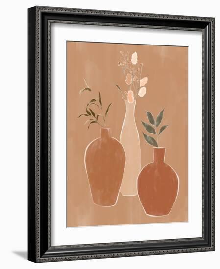 Set of Flower Vases-Ivy Green Illustrations-Framed Giclee Print