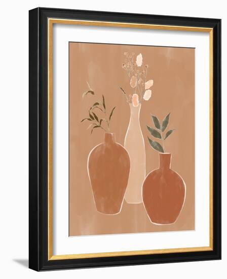 Set of Flower Vases-Ivy Green Illustrations-Framed Giclee Print