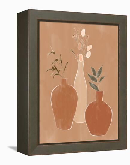 Set of Flower Vases-Ivy Green Illustrations-Framed Premier Image Canvas