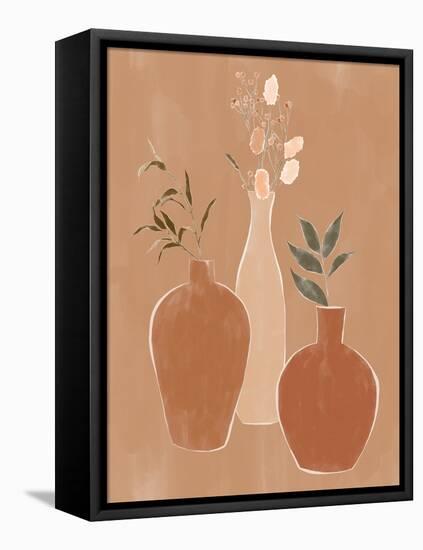 Set of Flower Vases-Ivy Green Illustrations-Framed Premier Image Canvas