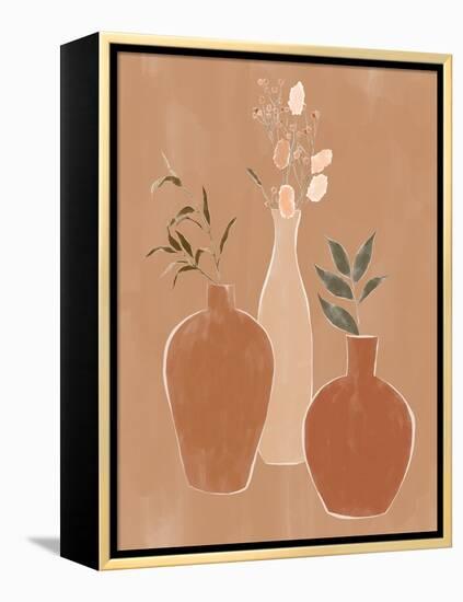 Set of Flower Vases-Ivy Green Illustrations-Framed Premier Image Canvas