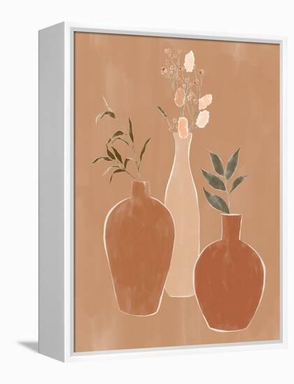 Set of Flower Vases-Ivy Green Illustrations-Framed Premier Image Canvas
