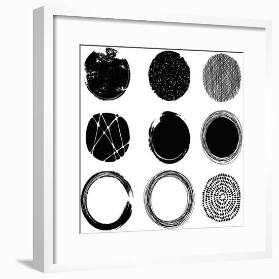 Set of Graphic Circles-Cyborgwitch-Framed Premium Giclee Print