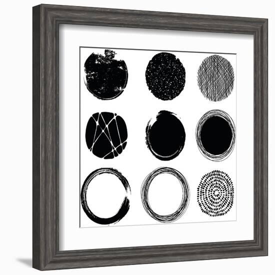 Set of Graphic Circles-Cyborgwitch-Framed Art Print