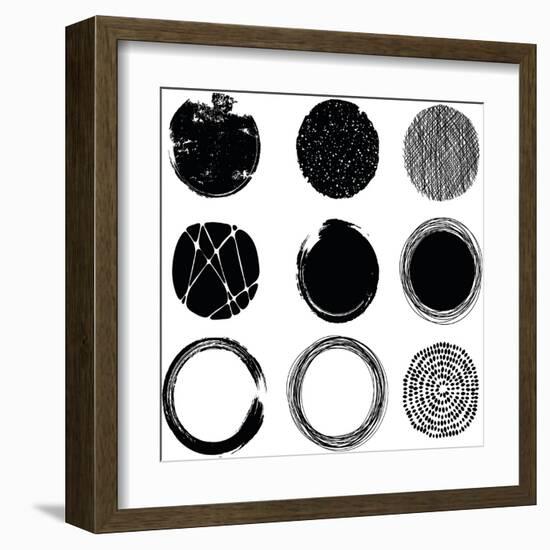 Set of Graphic Circles-Cyborgwitch-Framed Art Print