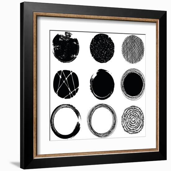 Set of Graphic Circles-Cyborgwitch-Framed Art Print