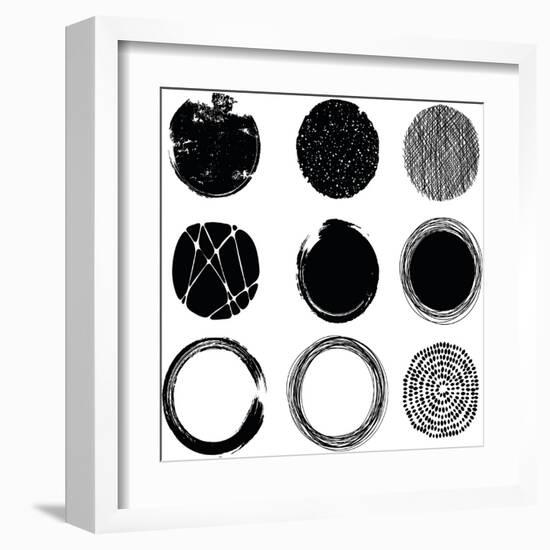 Set of Graphic Circles-Cyborgwitch-Framed Art Print