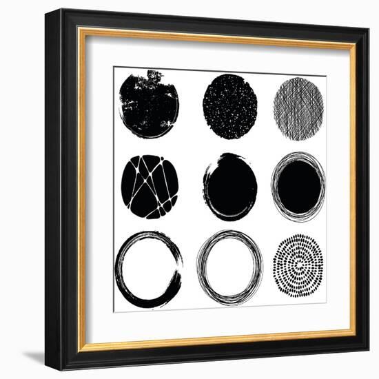 Set of Graphic Circles-Cyborgwitch-Framed Art Print