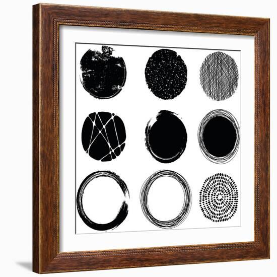 Set of Graphic Circles-Cyborgwitch-Framed Art Print