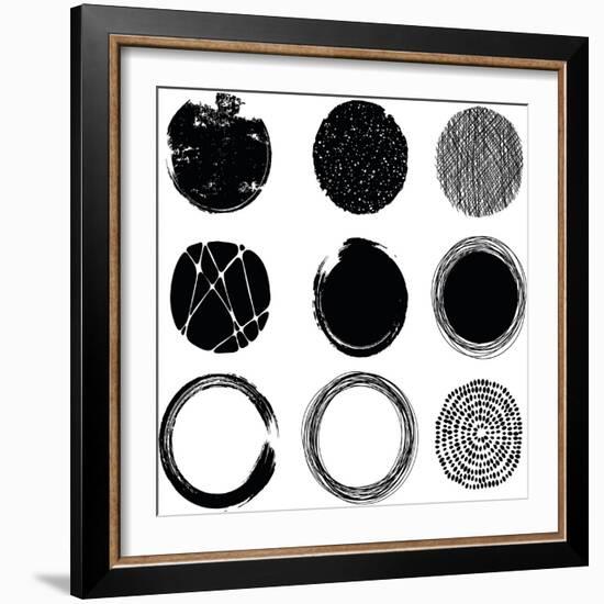 Set of Graphic Circles-Cyborgwitch-Framed Art Print