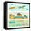 Set Of Horizontal Travel Banners In Retro Style-incomible-Framed Stretched Canvas