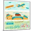 Set Of Horizontal Travel Banners In Retro Style-incomible-Mounted Art Print