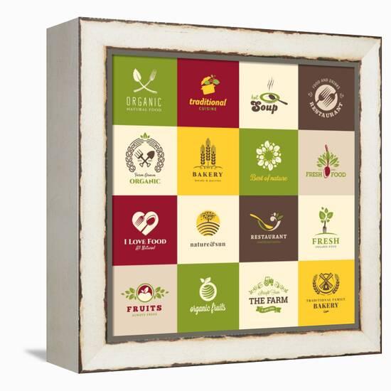 Set Of Icons For Food-varijanta-Framed Stretched Canvas