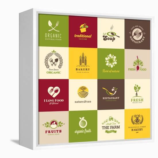 Set Of Icons For Food-varijanta-Framed Stretched Canvas