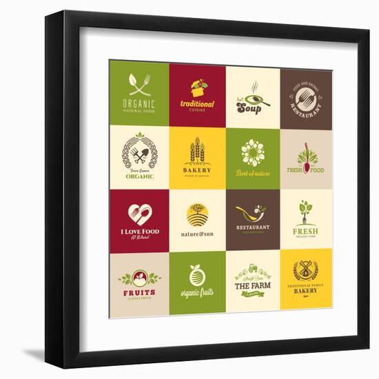 Set Of Icons For Food-varijanta-Framed Art Print