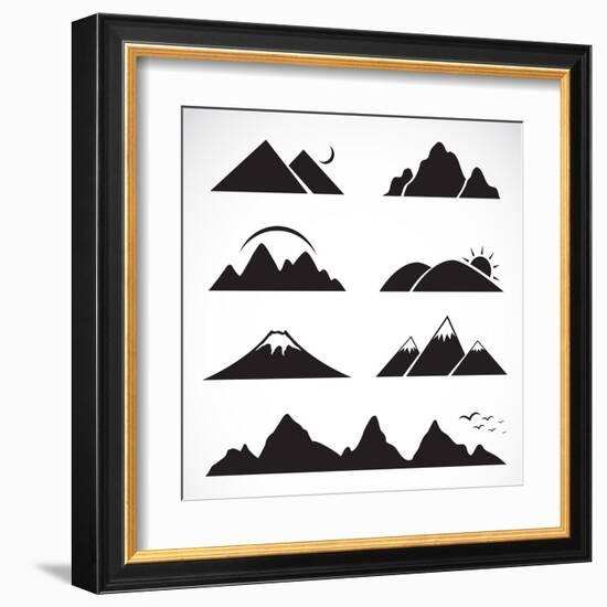 Set of Mountain Icons-yod67-Framed Art Print