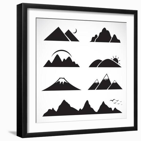 Set of Mountain Icons-yod67-Framed Art Print