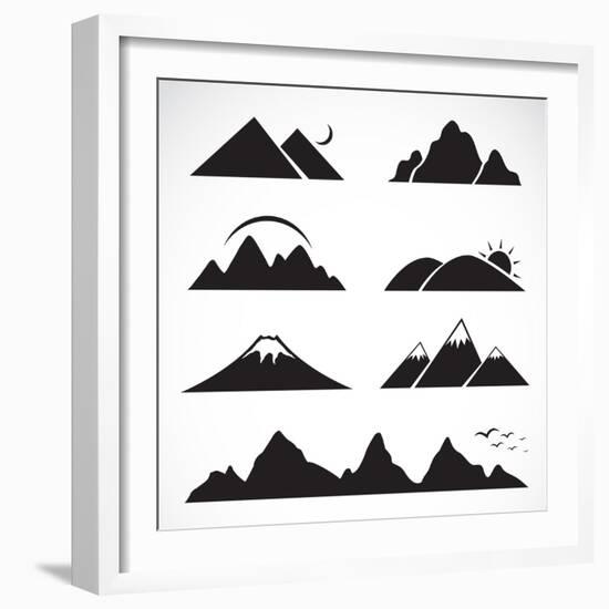 Set of Mountain Icons-yod67-Framed Art Print