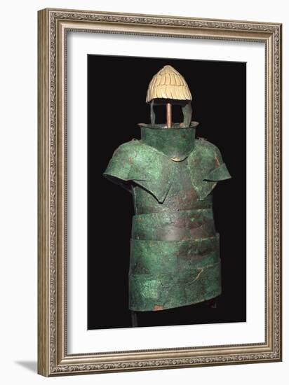 Set of Mycenaean armour with cuirrass and helm, c.16th century BC. Artist: Unknown-Unknown-Framed Giclee Print