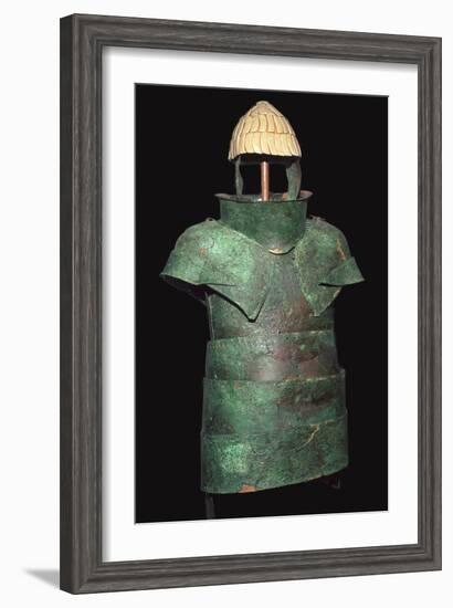 Set of Mycenaean armour with cuirrass and helm, c.16th century BC. Artist: Unknown-Unknown-Framed Giclee Print