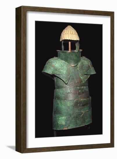 Set of Mycenaean armour with cuirrass and helm, c.16th century BC. Artist: Unknown-Unknown-Framed Giclee Print