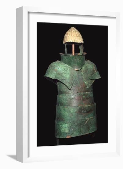 Set of Mycenaean armour with cuirrass and helm, c.16th century BC. Artist: Unknown-Unknown-Framed Giclee Print