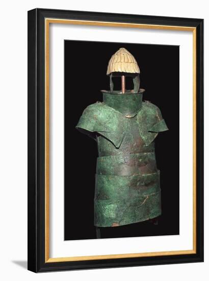 Set of Mycenaean armour with cuirrass and helm, c.16th century BC. Artist: Unknown-Unknown-Framed Giclee Print