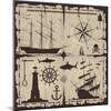 Set of Nautical Design Elements. No Trace. All Images Could Be Easy Modified-Makhnach S-Mounted Art Print