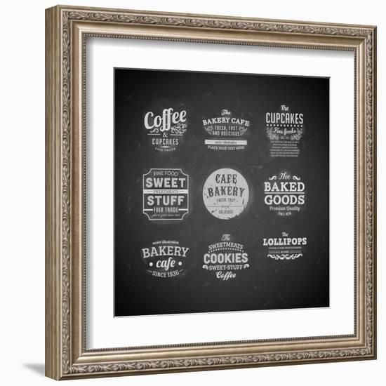 Set Of Retro Bakery Labels-Ozerina Anna-Framed Art Print