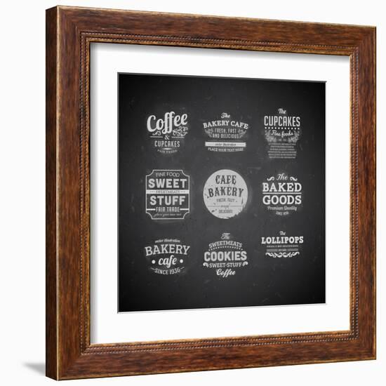 Set Of Retro Bakery Labels-Ozerina Anna-Framed Art Print