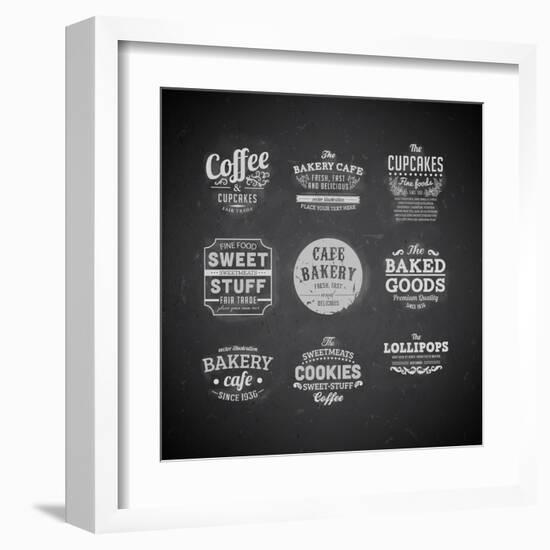 Set Of Retro Bakery Labels-Ozerina Anna-Framed Art Print