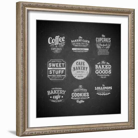 Set Of Retro Bakery Labels-Ozerina Anna-Framed Art Print