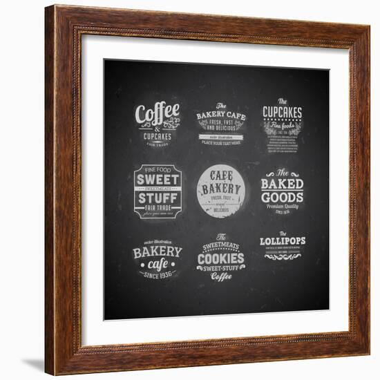 Set Of Retro Bakery Labels-Ozerina Anna-Framed Art Print