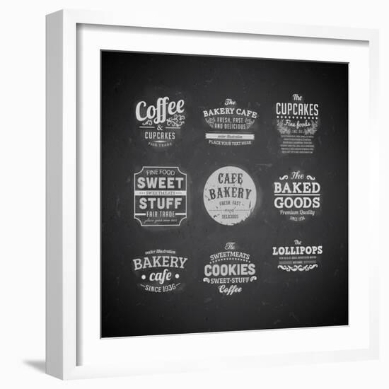 Set Of Retro Bakery Labels-Ozerina Anna-Framed Art Print